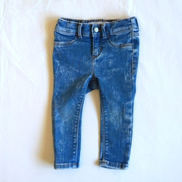 old navy acid wash ballerina stretch skinny denim jeans 18-24 months baby girl - Picture 1 of 7